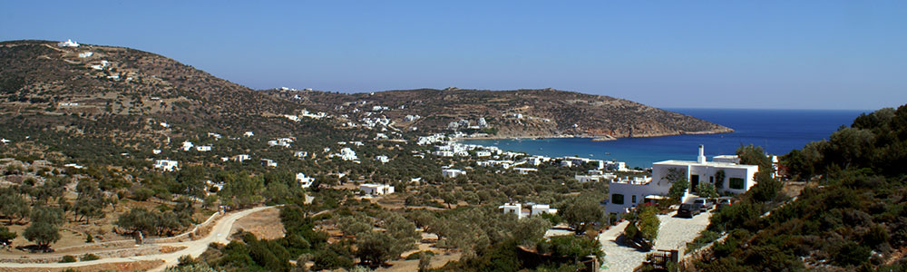 La vue depuis les appartements Villa Tsioni à Platis Gialos Sifnos
